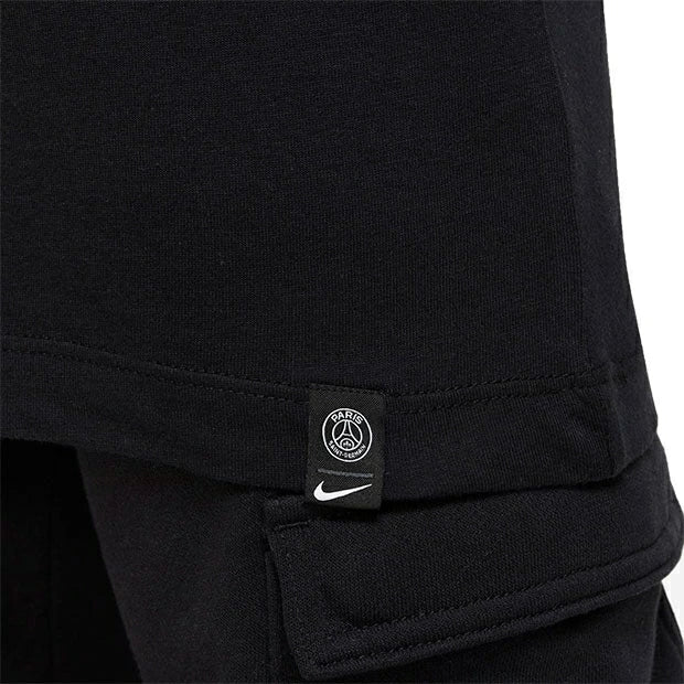 ナイキ NIKE ジュニア パリ・サンジェルマン PSG スウッシュ CL 半袖Tシャツ DM8608-010 キッズ 子供用 ブラック サッカーウェア コットン100％ dm8608-010