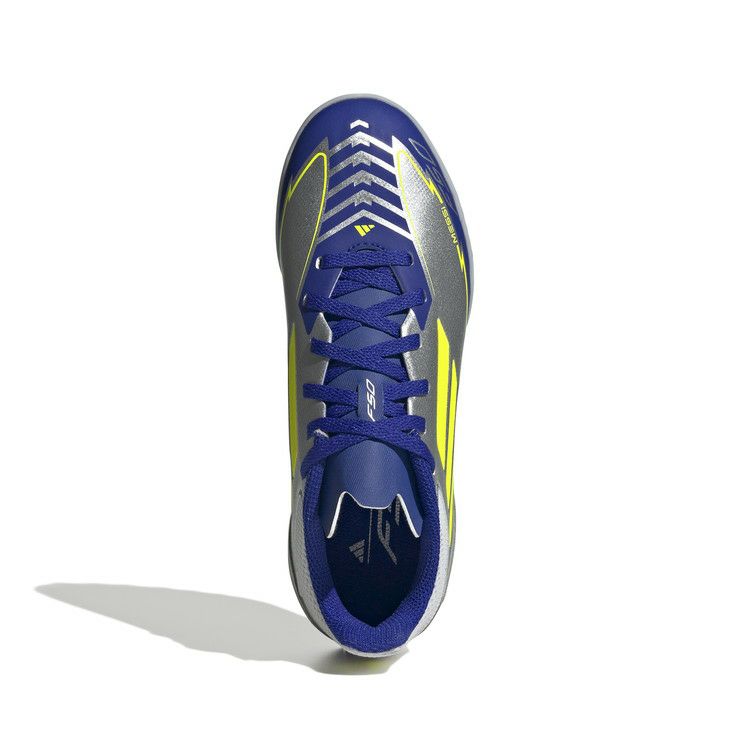 アディダス adidas キッズ F50 MESSI LEAGUE TF IH0925 ターフ用 トレーニングシューズ Kids シルバーメタリック/ソーラーイエロー/ルシッドブルー サッカーシューズ ih0925