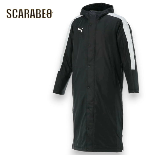 プーマ PUMA TT ESS PRO ロングボアコート ベンチコート メンズ レディース 防寒 アウター フルジップ ロング丈 ブラック ホワイト 654983 654983-01