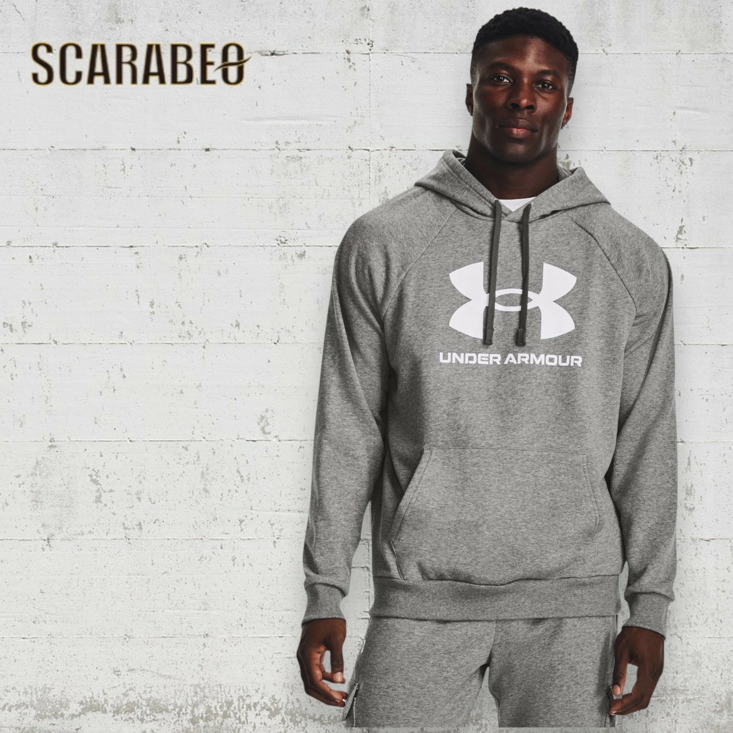 UNDER ARMOUR アンダーアーマー UA ライバル フリース ロゴ フーディー パーカー スウェット 裏起毛 メンズ 1379758 トレーニング 吸汗速乾 防寒 Black/White Castlerock Light Heather 1379758