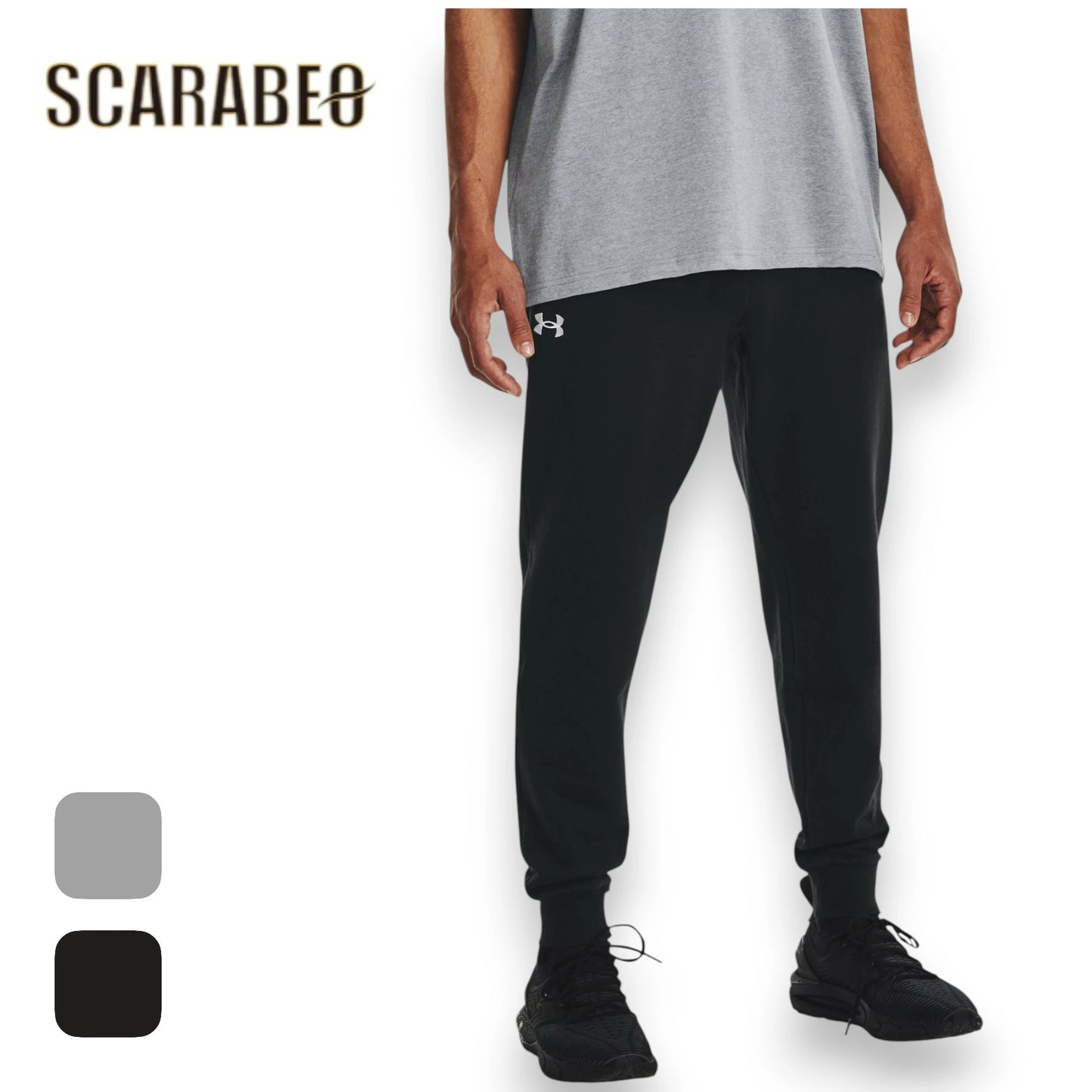 UNDER ARMOUR アンダーアーマー UA ライバル フリース ジョガーパンツ スウェット 裏起毛 メンズ 1379774 トレーニング 吸汗速乾 防寒 Black/White Mod Gray Light Heather 1379774