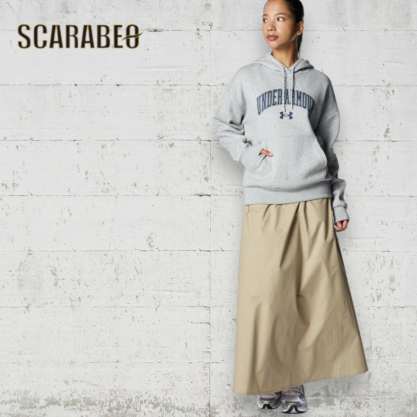 UNDER ARMOUR アンダーアーマー UA ライバル フリース グラフィック プルオーバー フーディー レディース スウェット 裏起毛 6007712 トレーニング 吸汗速乾 防寒 Mod Gray Light Heather/Black 6007712