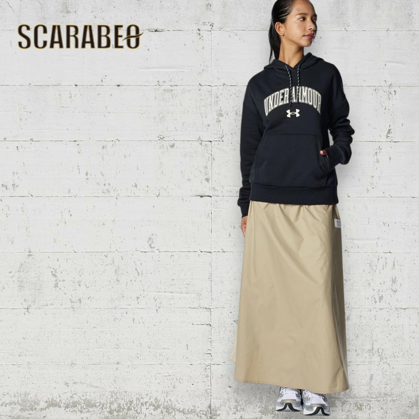 UNDER ARMOUR アンダーアーマー UA ライバル フリース グラフィック プルオーバー フーディー レディース スウェット 裏起毛 6007712 トレーニング 吸汗速乾 防寒 Mod Gray Light Heather/Black 6007712