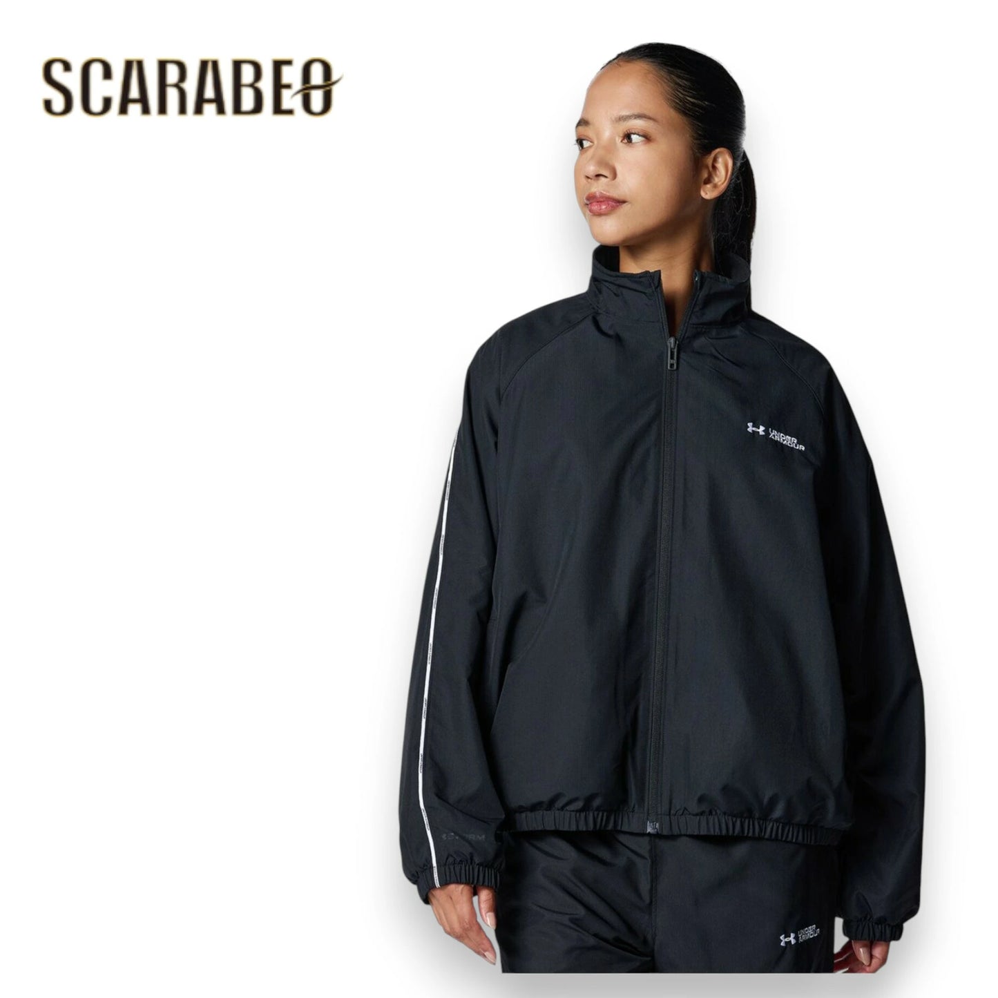 UNDER ARMOUR アンダーアーマー UA トリコット ライナー ウーブン ジャケット レディース トレーニング 撥水 防寒 6007721 Black 6007721-001