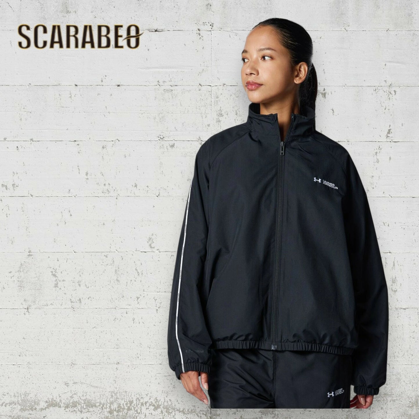 UNDER ARMOUR アンダーアーマー UA トリコット ライナー ウーブン ジャケット レディース トレーニング 撥水 防寒 6007721 Black 6007721-001