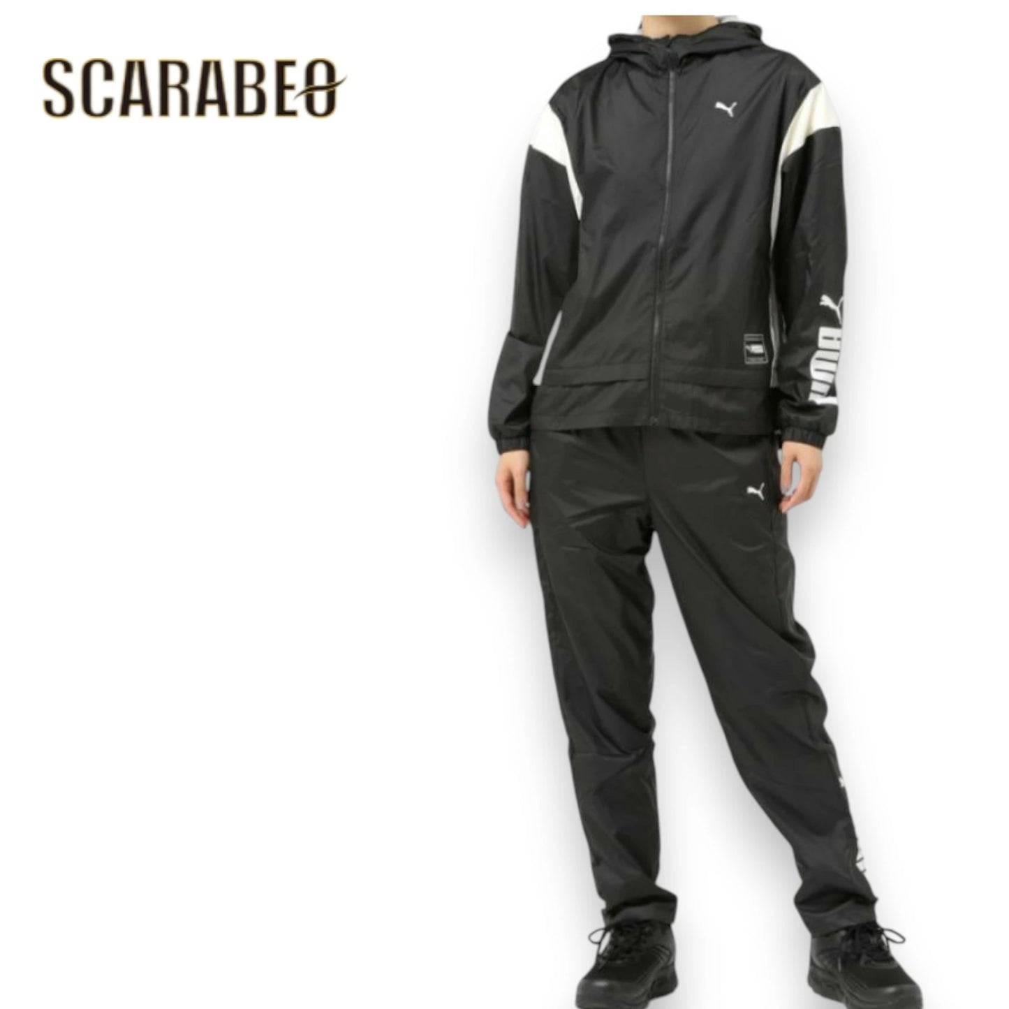 PUMA プーマ レディース ウインドジャケット ウラメッシュウーブン フーディー 防風 523539 オーバーサイズ スポーツウェア ブラック 523539