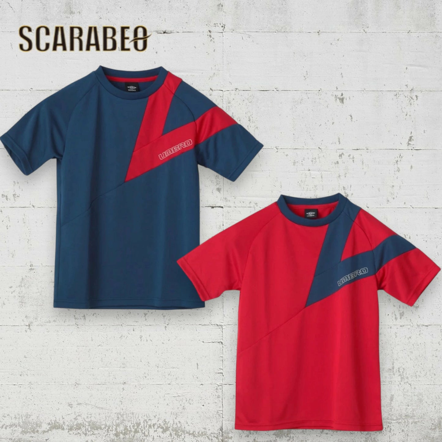 アンブロ UMBRO ジュニア 半袖プラクティスシャツ UUJXJA59 サッカー フットサル トレーニングウェア 吸汗速乾 子供用 半袖シャツ ダークデニム MRED マンチェスターレッド uujxja59