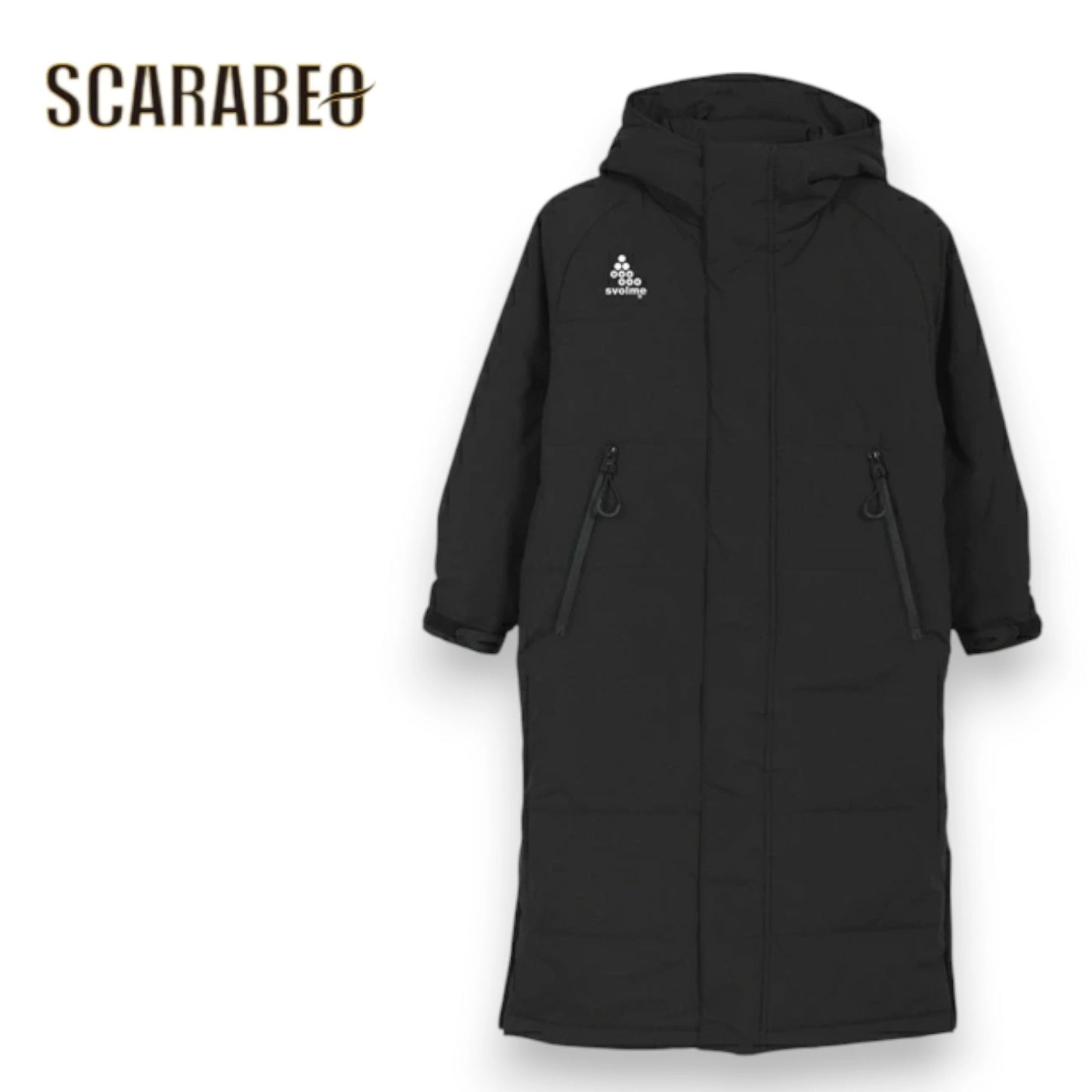 スボルメ SVOLME ジュニア 発熱中綿ベンチコート 1233-18104 キッズ 子供用 サッカー フットサル 防寒コート 中綿ロングコート ブラック 1233-18104