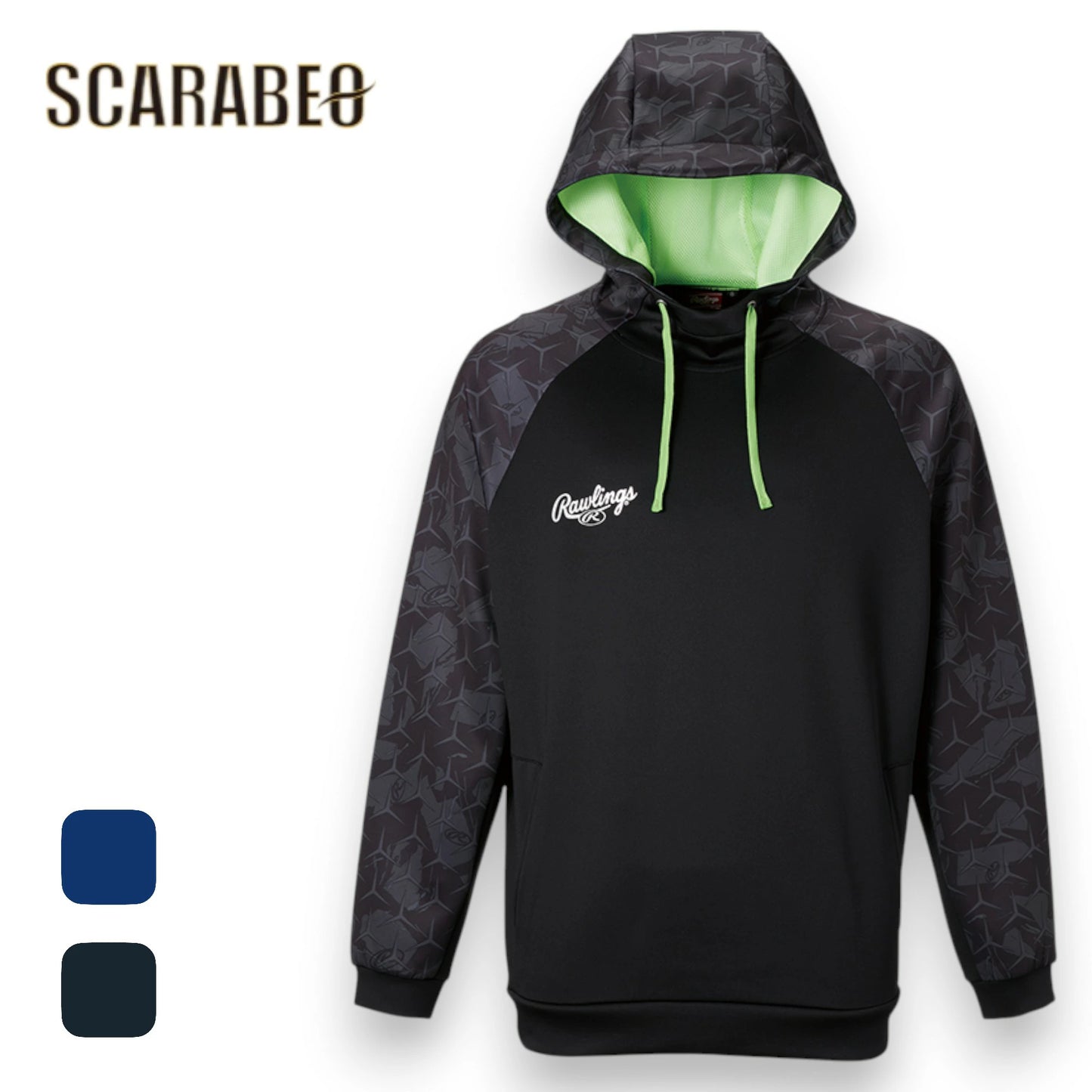 ローリングス ブラックレーベル ニットパーカーシャツ AOS13F07 メンズ スウェット フーディー トレーニングウェア グレーシャスパイク柄 ブラック ネイビー スポーツ カジュアル BLACK LABEL aos13f07