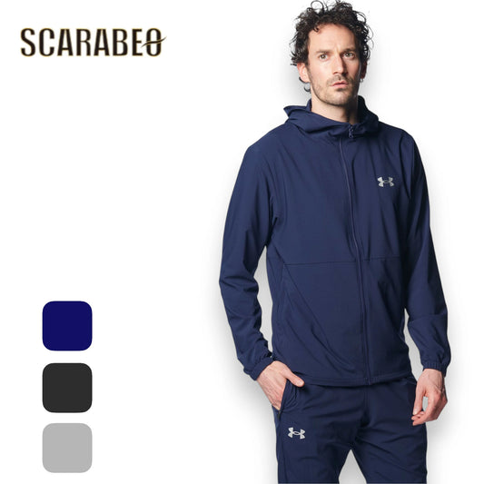 アンダーアーマー ジャケット メンズ UA ストレッチウーブン フルジップ フーディー 1378243 ベースボール 野球 トレーニング ウォームアップ 裏メッシュ 長袖 軽量 UNDER ARMOUR 1378243