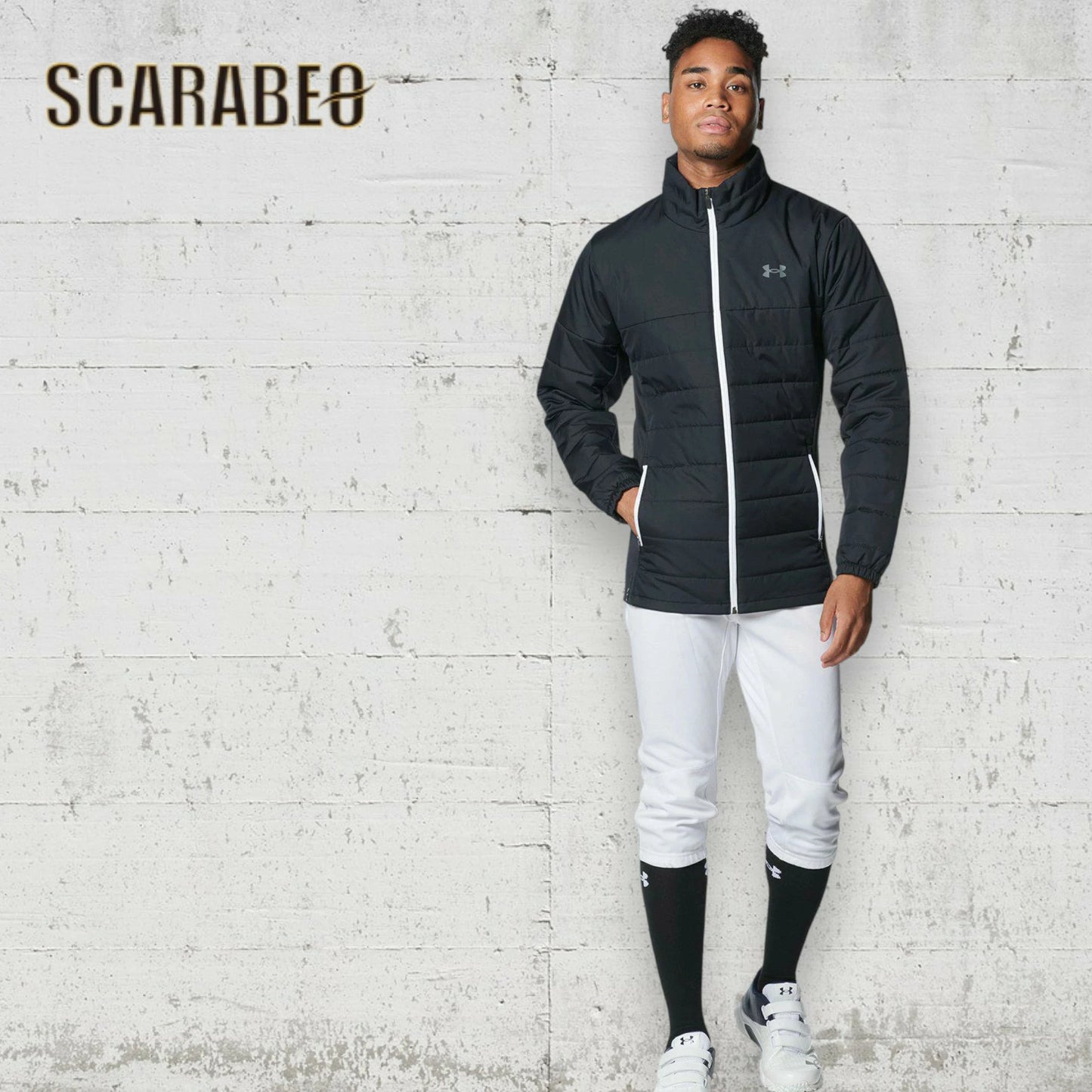 アンダーアーマー ジャケット メンズ UA ウォーム ジャケット 1381257 ベースボール 野球 トレーニング アウター 中綿 撥水 保温 防寒 フルジップ 長袖 UNDER ARMOUR 1381257-001