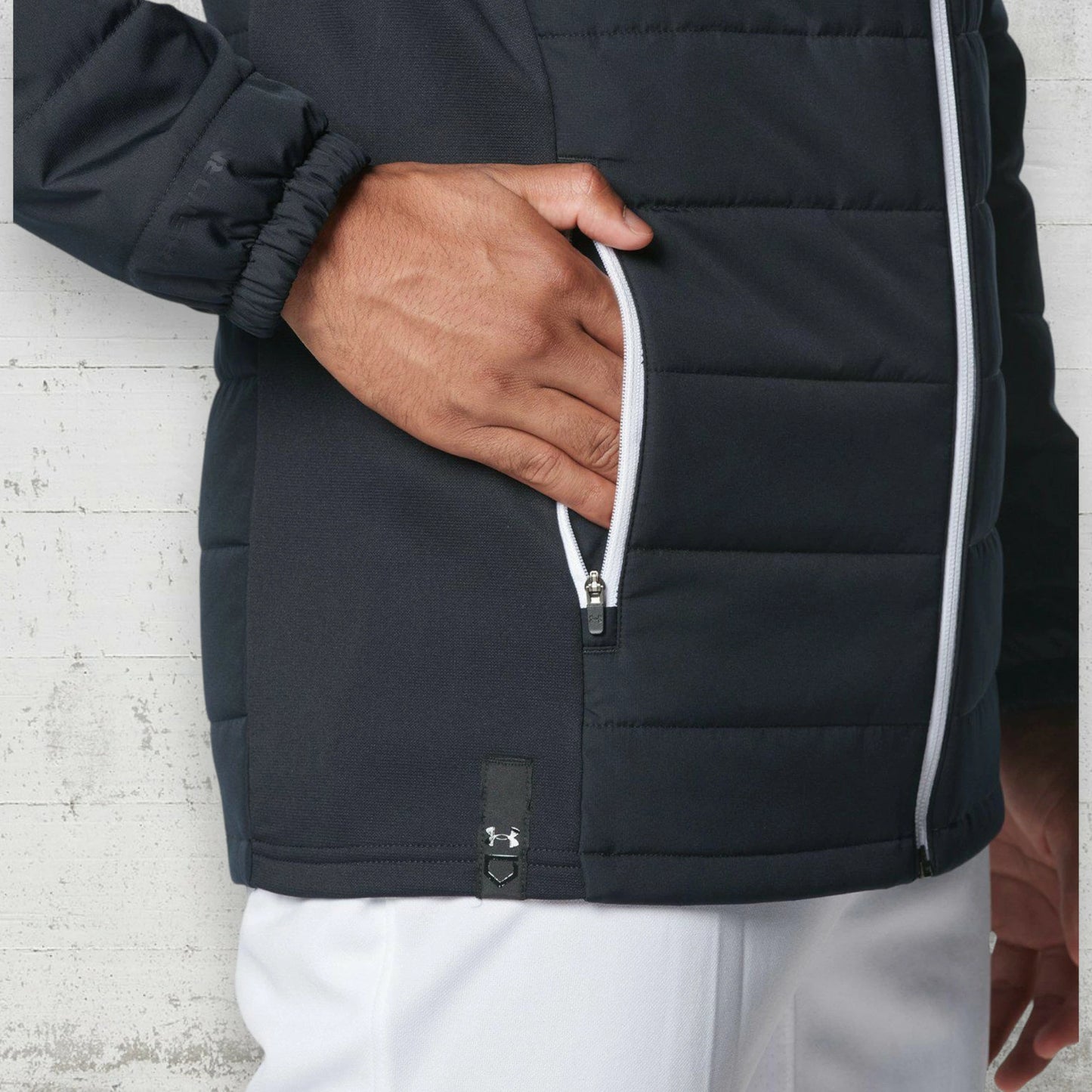 アンダーアーマー ジャケット メンズ UA ウォーム ジャケット 1381257 ベースボール 野球 トレーニング アウター 中綿 撥水 保温 防寒 フルジップ 長袖 UNDER ARMOUR 1381257-001