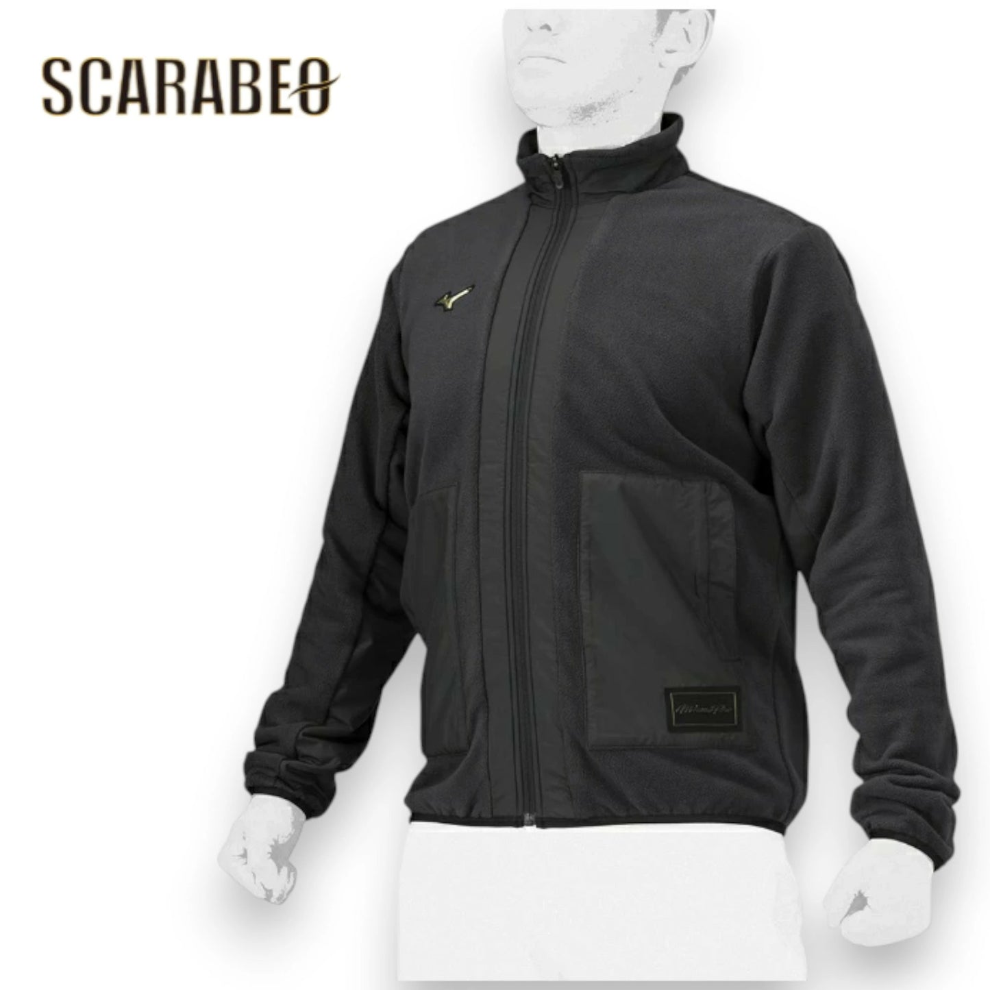 ミズノプロ ジャケット プルーフフリース ユニセックス ブラック 09 撥水 フリース 防風 保温 アウター トレーニング ベースボール MIZUNO PRO 12jebk7209