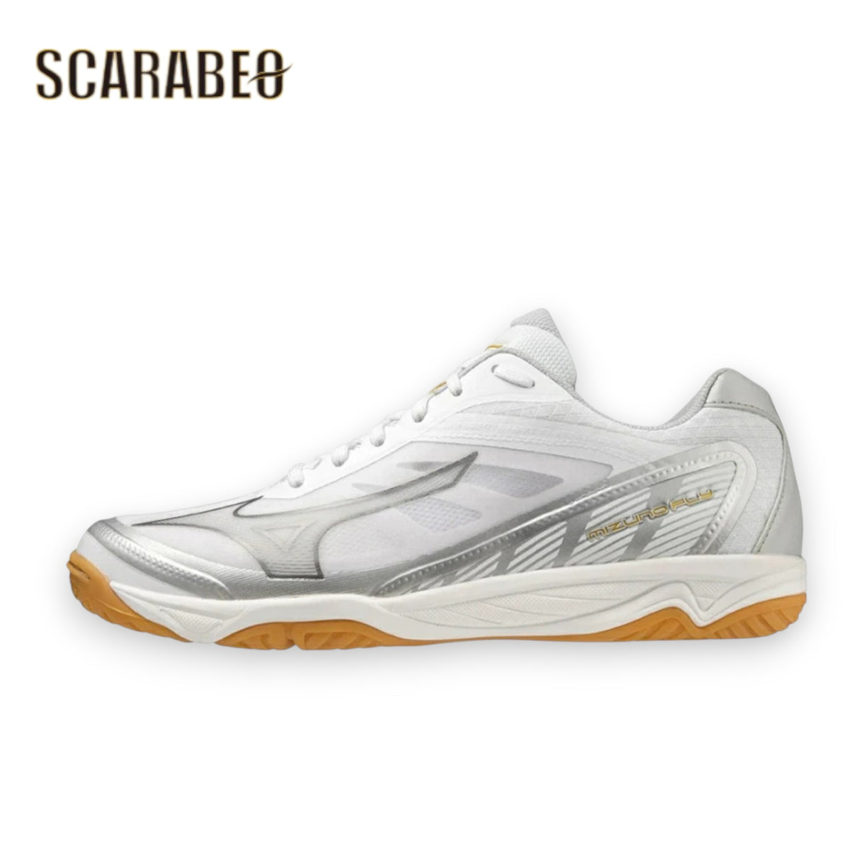 ミズノ MIZUNO FLY V1GA233009 メンズ レディース バレーボールシューズ 2E ホワイト×シルバー ENERZY搭載 軽量 ローカット v1ga233009