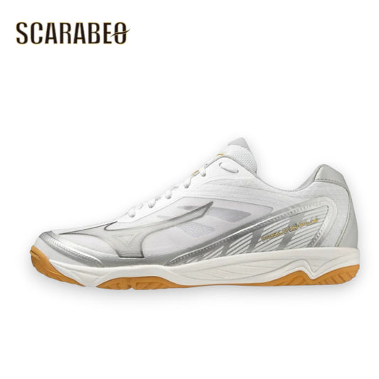 ミズノ MIZUNO FLY V1GA233009 メンズ レディース バレーボールシューズ 2E ホワイト×シルバー ENERZY搭載 軽量 ローカット v1ga233009