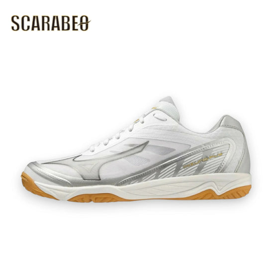 ミズノ MIZUNO FLY V1GA233009 メンズ レディース バレーボールシューズ 2E ホワイト×シルバー ENERZY搭載 軽量 ローカット v1ga233009