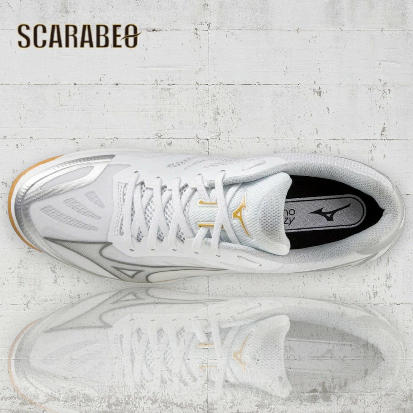 ミズノ MIZUNO FLY V1GA233009 メンズ レディース バレーボールシューズ 2E ホワイト×シルバー ENERZY搭載 軽量 ローカット v1ga233009