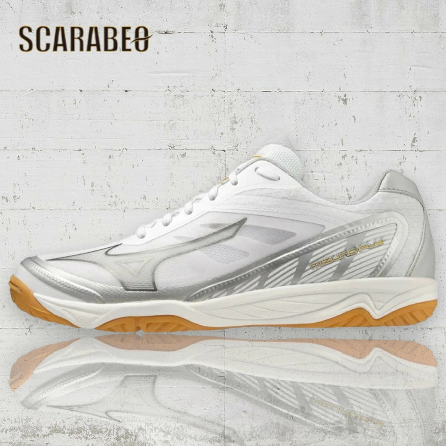 ミズノ MIZUNO FLY V1GA233009 メンズ レディース バレーボールシューズ 2E ホワイト×シルバー ENERZY搭載 軽量 ローカット v1ga233009