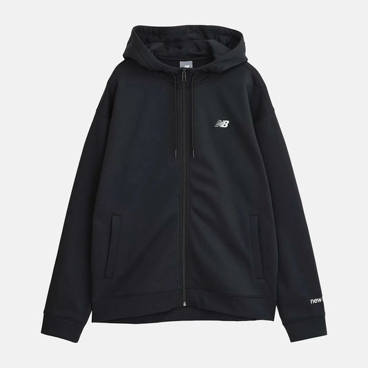 ニューバランス New Balance Double Knit Hoodie Jacket メンズ ダブルニット フーディ ジャケット スウェット パーカー 保温 リサイクルポリエステル AMJ53174BK amj53174-bk