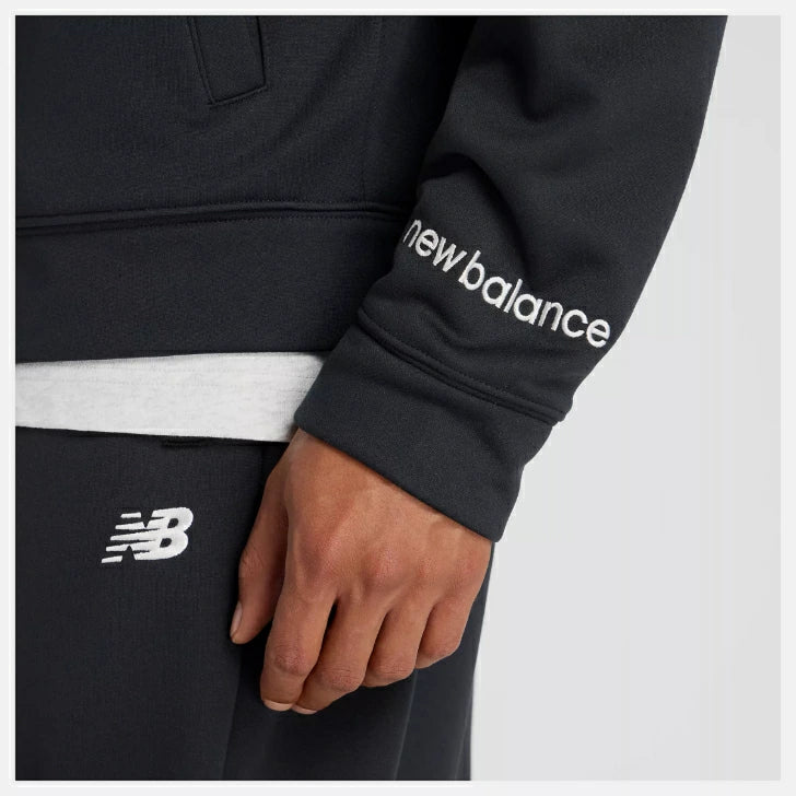 ニューバランス New Balance Double Knit Hoodie Jacket メンズ ダブルニット フーディ ジャケット スウェット パーカー 保温 リサイクルポリエステル AMJ53174BK amj53174-bk