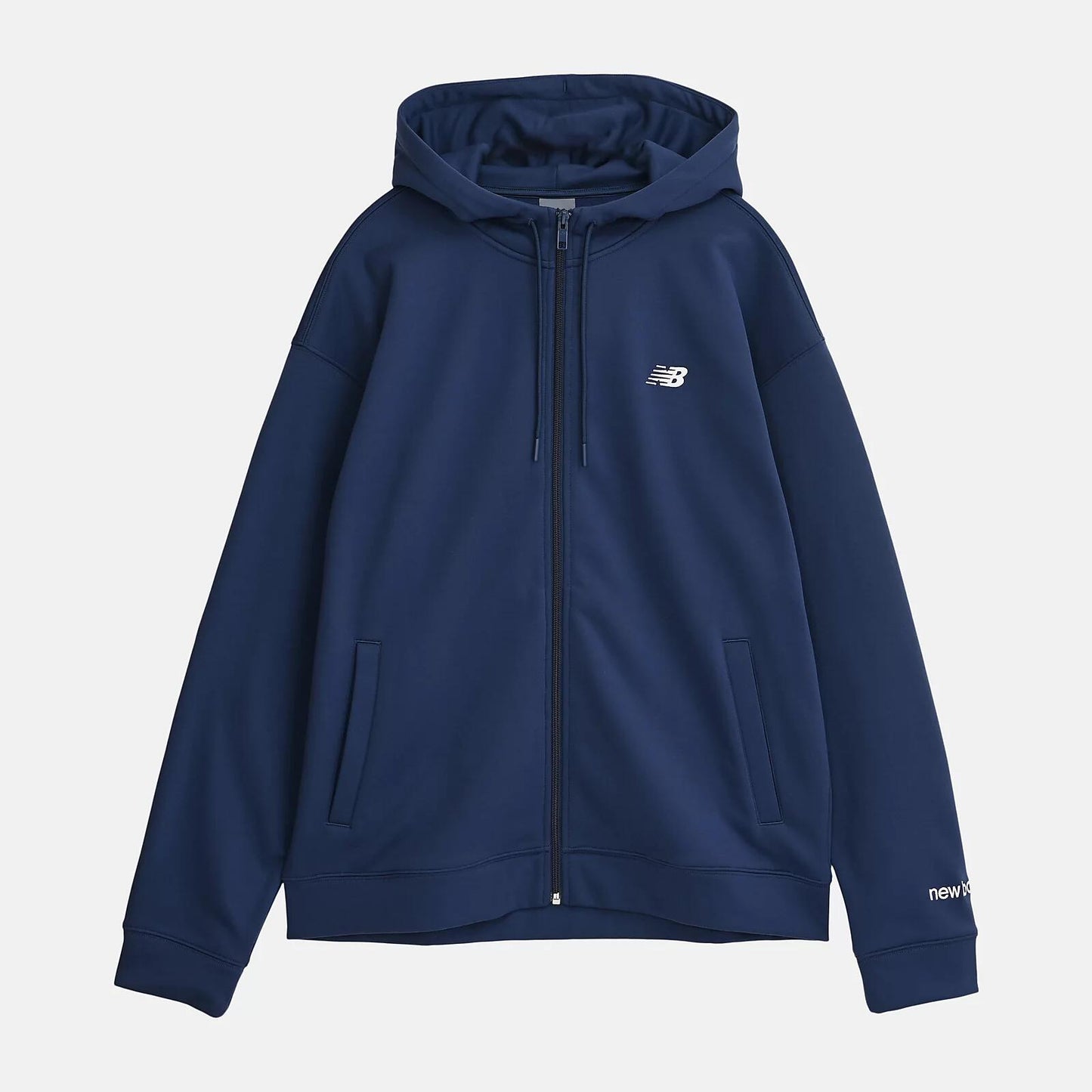 ニューバランス New Balance Double Knit Hoodie Jacket メンズ ダブルニット フーディ ジャケット スウェット パーカー 保温 リサイクルポリエステル NB NAVY AMJ53174-nny