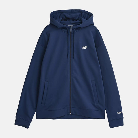 ニューバランス New Balance Double Knit Hoodie Jacket メンズ ダブルニット フーディ ジャケット スウェット パーカー 保温 リサイクルポリエステル NB NAVY AMJ53174-nny