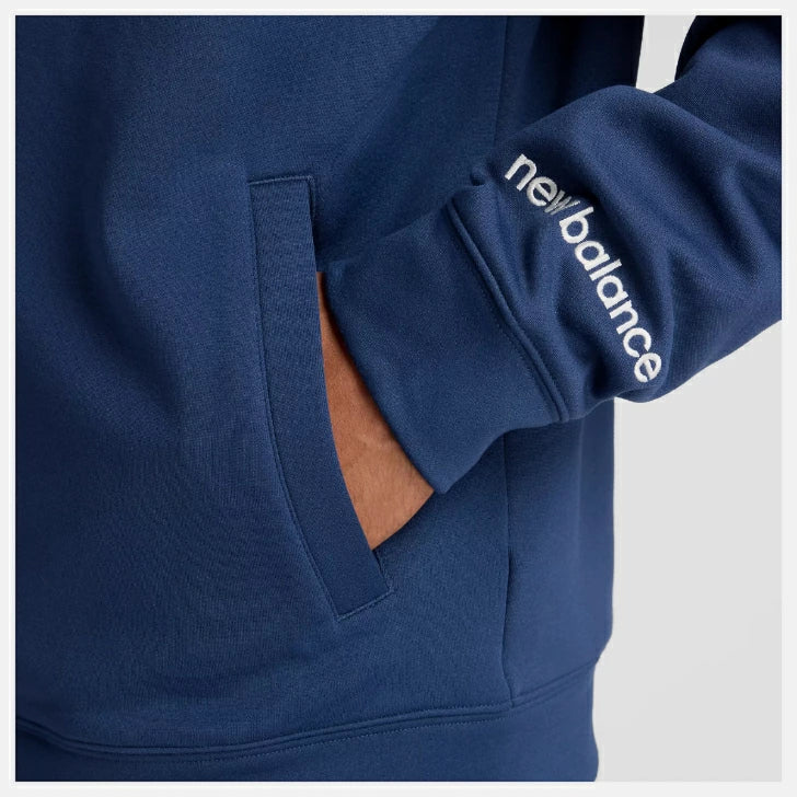 ニューバランス New Balance Double Knit Hoodie Jacket メンズ ダブルニット フーディ ジャケット スウェット パーカー 保温 リサイクルポリエステル NB NAVY AMJ53174-nny