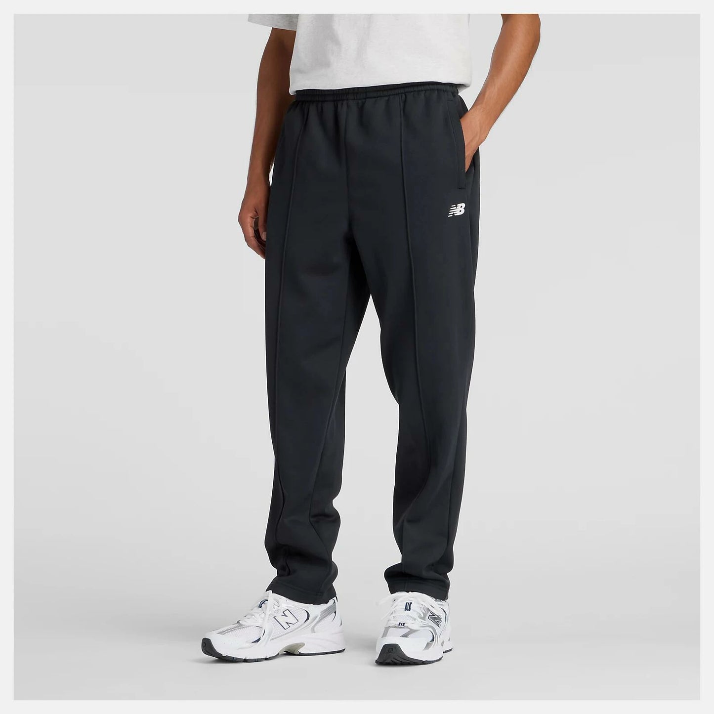 ニューバランス New Balance Brushed Double Knit Pant メンズ ダブルニット パンツ スウェット 裏起毛 保温 リサイクルポリエステル ブラック AMP53175 amp53175-bk