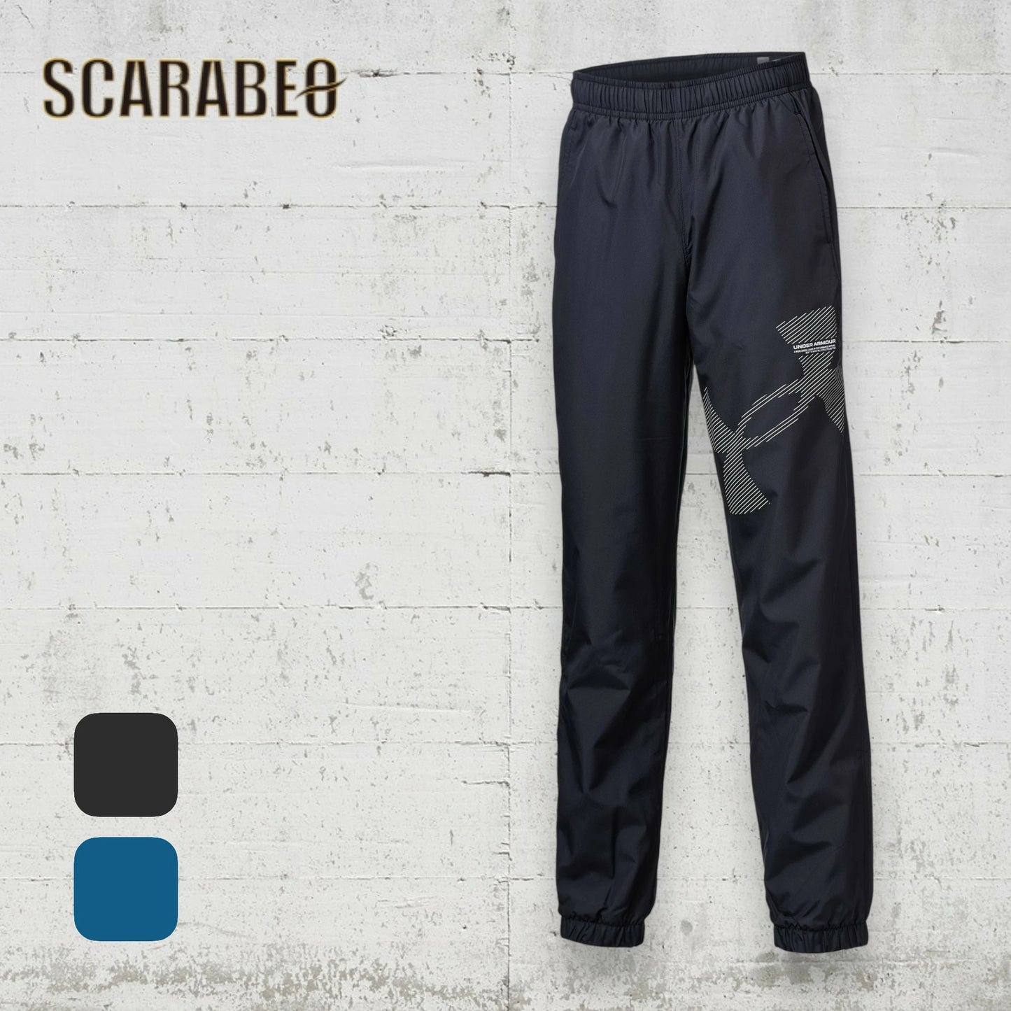 アンダーアーマー (UNDER ARMOUR) キッズ ジュニア ボーイズ トリコット ラインド ビッグロゴ パンツ 裏起毛 撥水 STORM ストーム ウォームアップパンツ トレーニングウェア ブラック 6007821 スポーツウェア