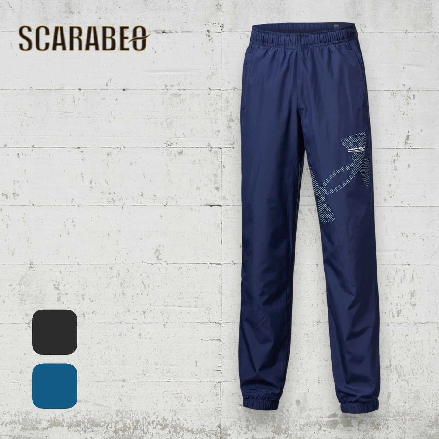 アンダーアーマー (UNDER ARMOUR) キッズ ジュニア ボーイズ トリコット ラインド ビッグロゴ パンツ 裏起毛 撥水 STORM ストーム ウォームアップパンツ トレーニングウェア ブラック 6007821 スポーツウェア