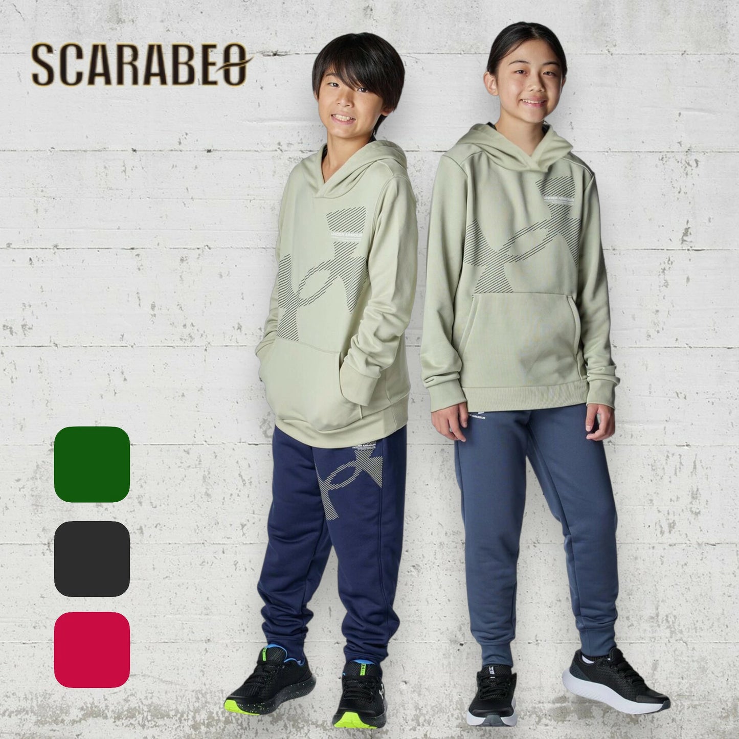 アンダーアーマー (UNDER ARMOUR) キッズ ジュニア テックテリー スーパービッグロゴ フーディー パーカー 6007817 撥水 吸汗速乾 トレーニング スポーツウェア