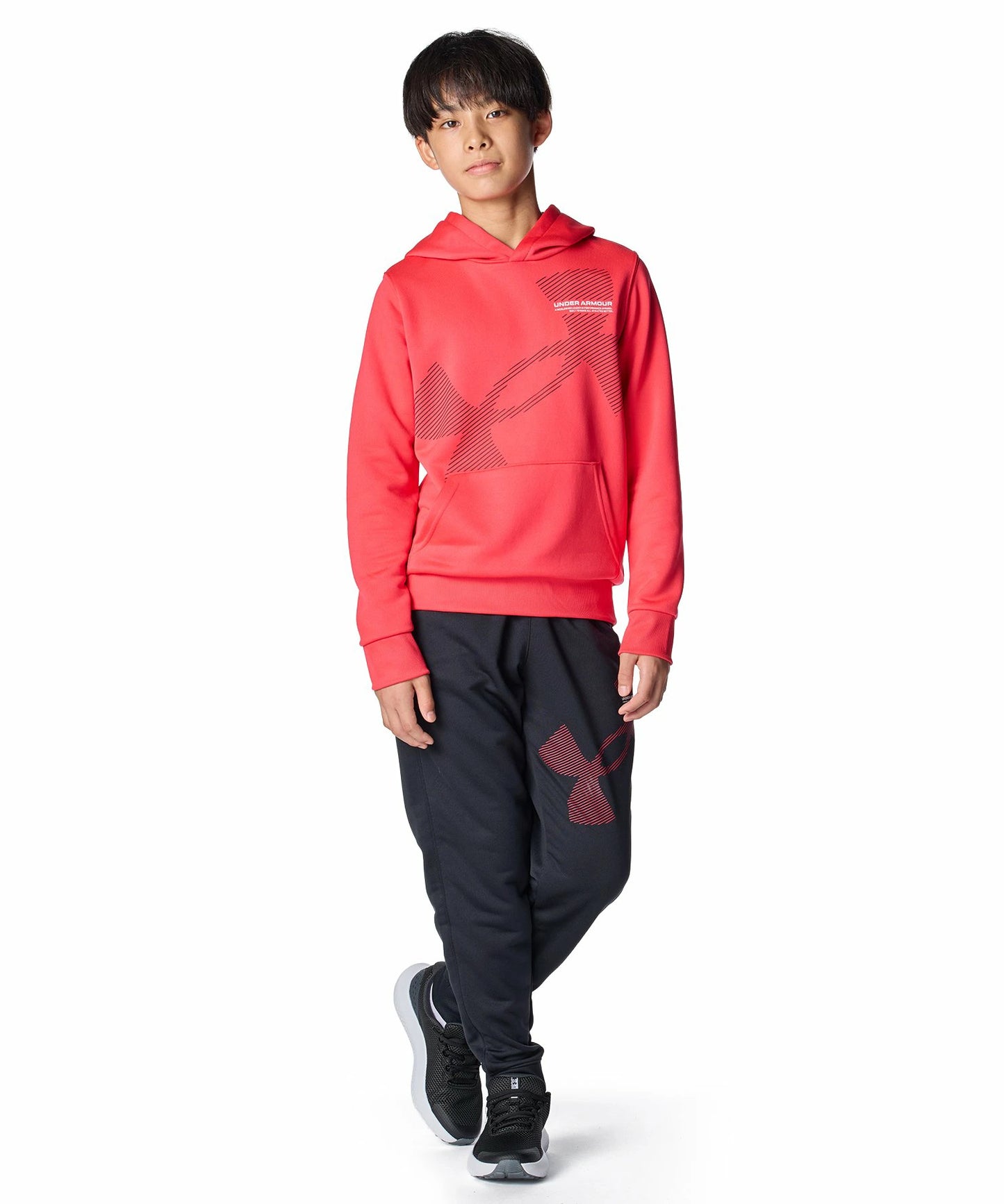 アンダーアーマー (UNDER ARMOUR) キッズ ジュニア テックテリー スーパービッグロゴ フーディー パーカー 6007817 撥水 吸汗速乾 トレーニング スポーツウェア