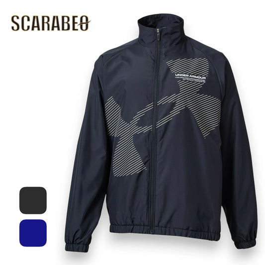 アンダーアーマー ジュニア ウインドジャケット UA トリコット ラインド スーパービッグロゴ フルジップ ジャケット 6007820 撥水 防寒 キッズ 子供 男の子 女の子 UNDER ARMOUR 2025FW
