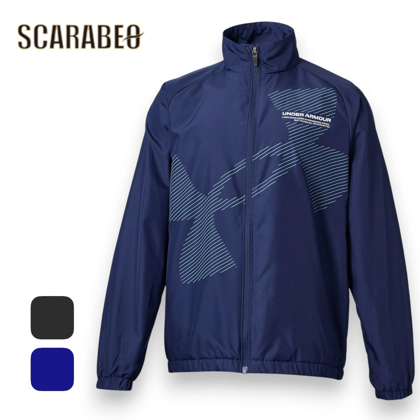 アンダーアーマー ジュニア ウインドジャケット UA トリコット ラインド スーパービッグロゴ フルジップ ジャケット 6007820 撥水 防寒 キッズ 子供 男の子 女の子 UNDER ARMOUR 2025FW