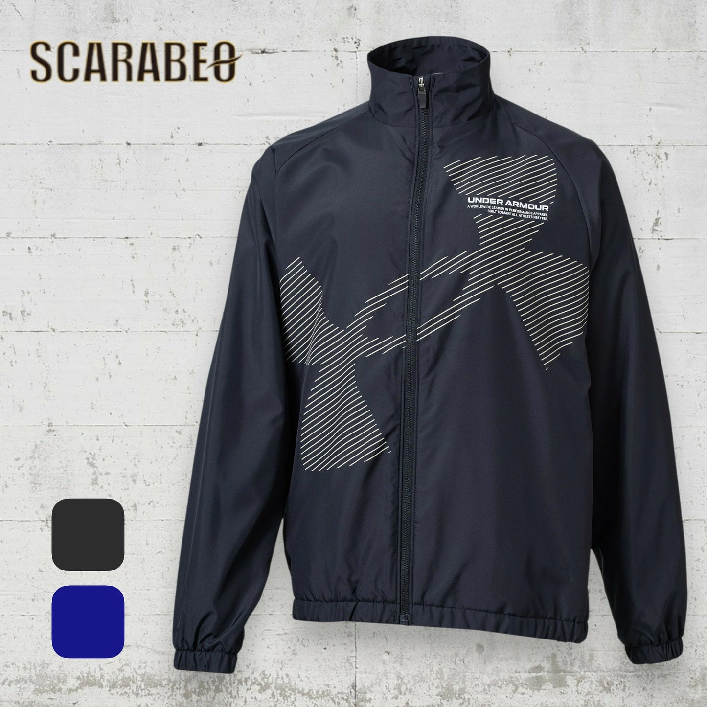 アンダーアーマー ジュニア ウインドジャケット UA トリコット ラインド スーパービッグロゴ フルジップ ジャケット 6007820 撥水 防寒 キッズ 子供 男の子 女の子 UNDER ARMOUR 2025FW