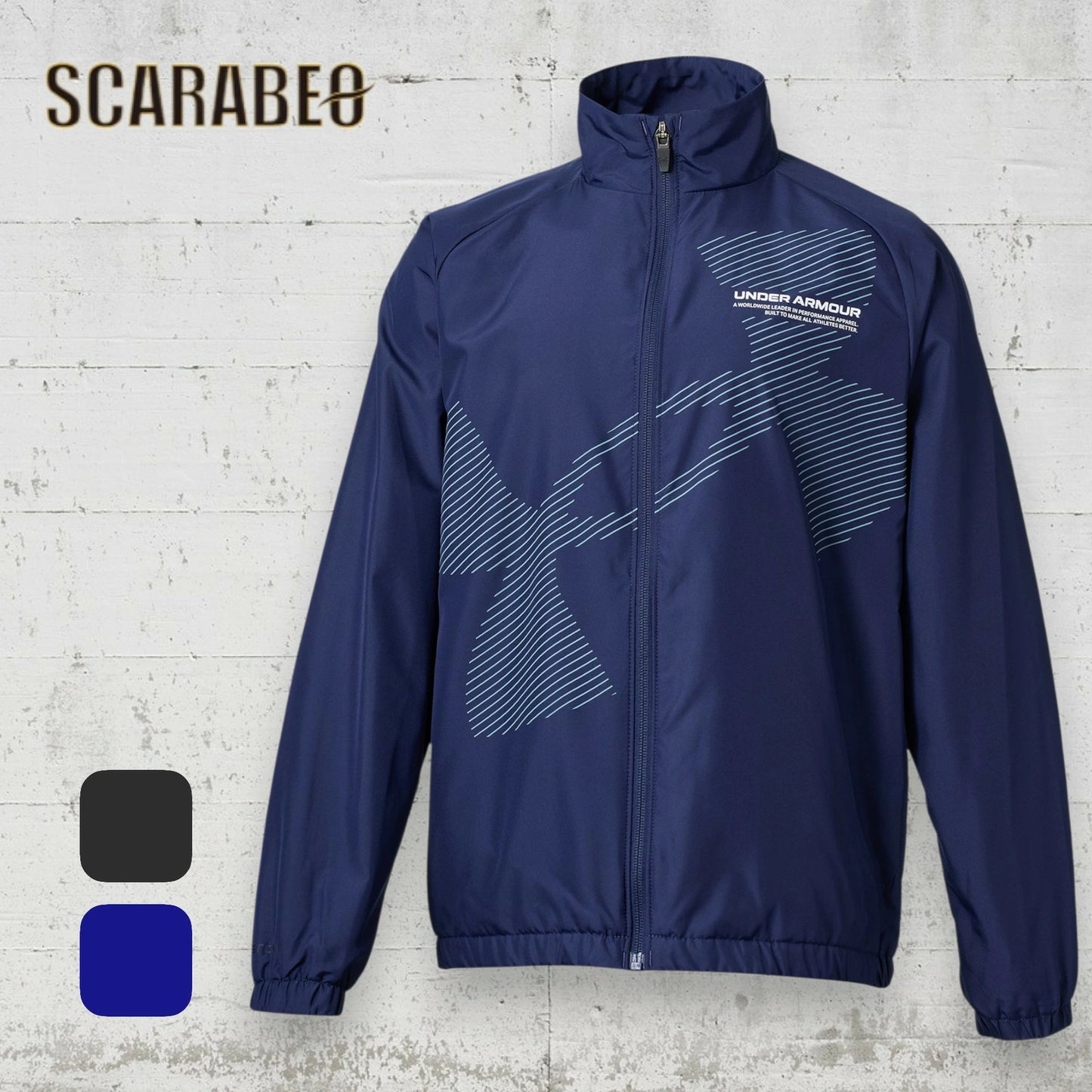 アンダーアーマー ジュニア ウインドジャケット UA トリコット ラインド スーパービッグロゴ フルジップ ジャケット 6007820 撥水 防寒 キッズ 子供 男の子 女の子 UNDER ARMOUR 2025FW