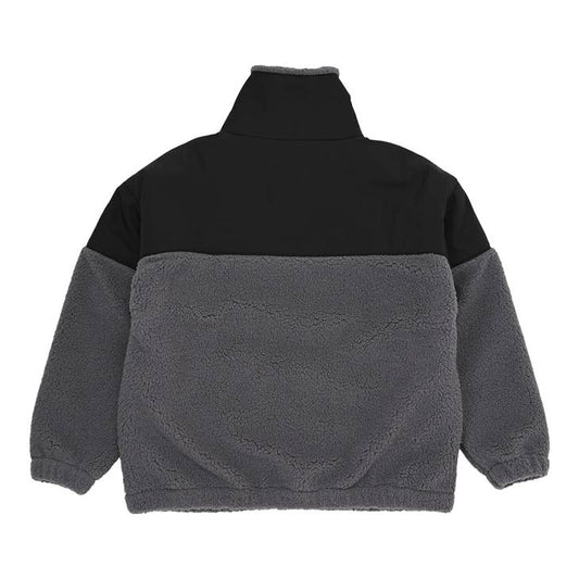 ニューバランス ジュニア ボアジャケット ABJ55566 キッズ 裏地付き シューパッチ フリース アウター NB 子供服 モコモコ 防寒 ブラック new balance 2025秋冬