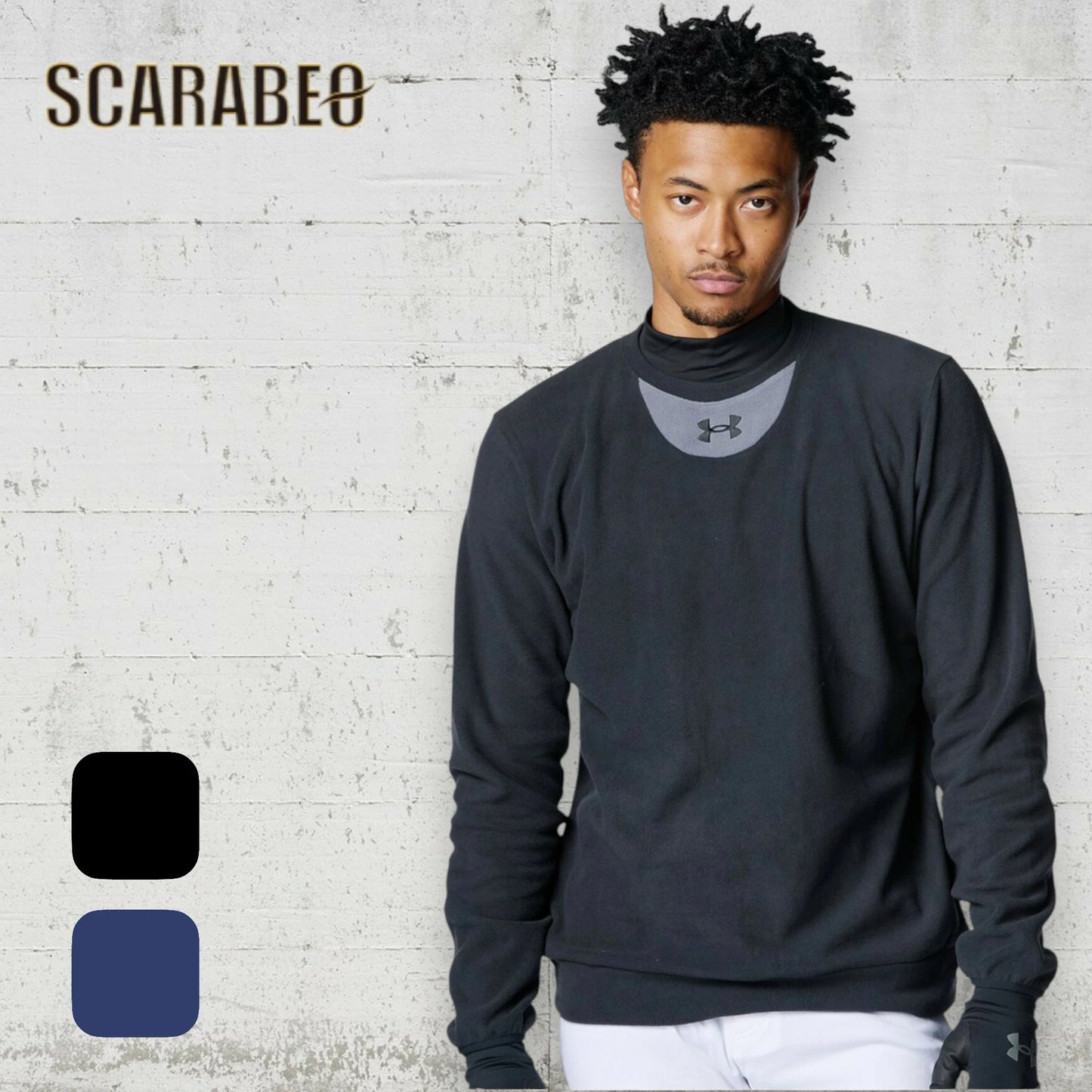 アンダーアーマー UNDER ARMOUR UA マイクロフリース クルー ベースボール メンズ 長袖 トレーナー フリース 6007969 秋冬 保温 ストレッチ ルーズフィット 野球 ブラック ネイビー トレーニングウェア スポーツウェア