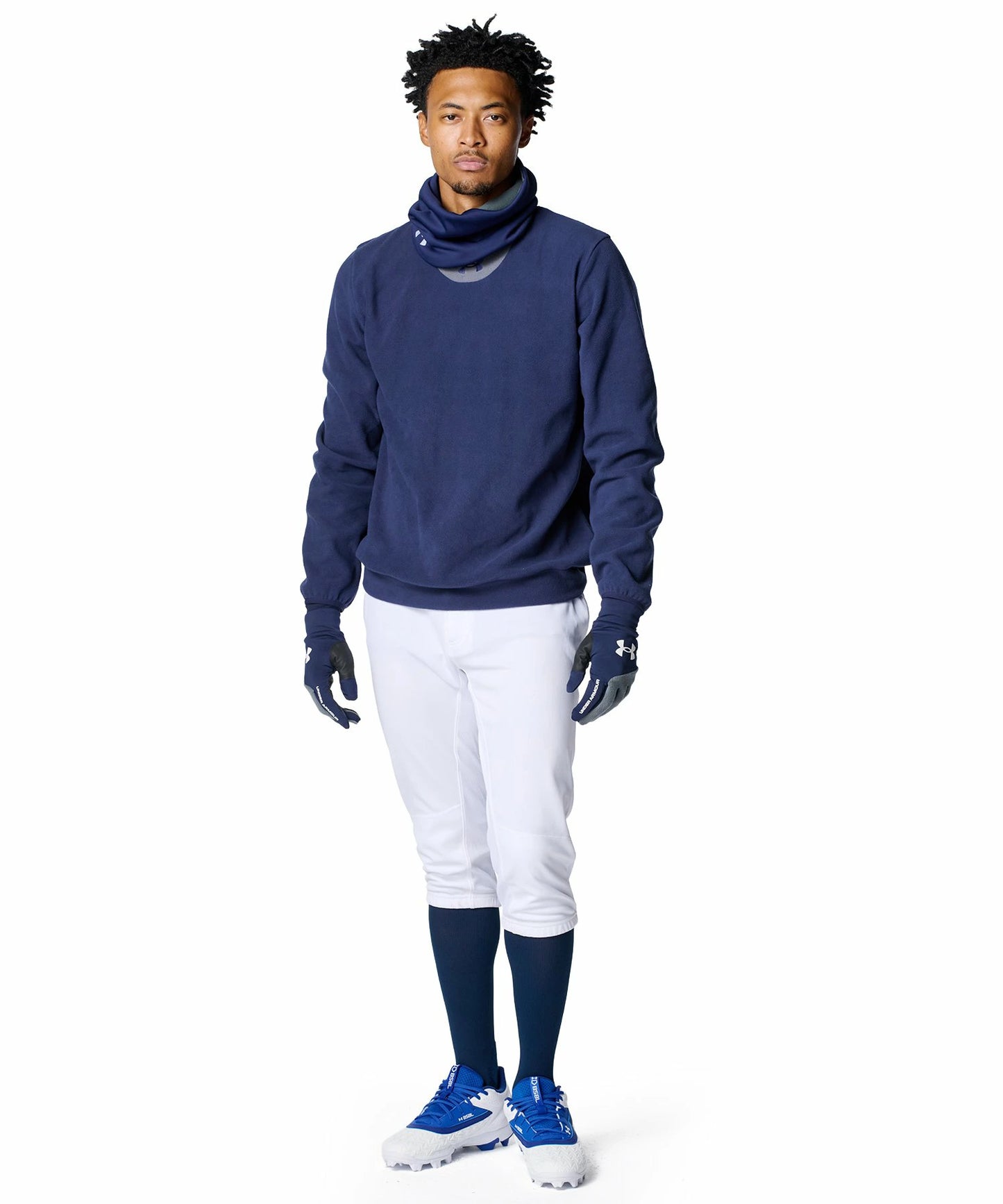 アンダーアーマー UNDER ARMOUR UA マイクロフリース クルー ベースボール メンズ 長袖 トレーナー フリース 6007969 秋冬 保温 ストレッチ ルーズフィット 野球 ブラック ネイビー トレーニングウェア スポーツウェア