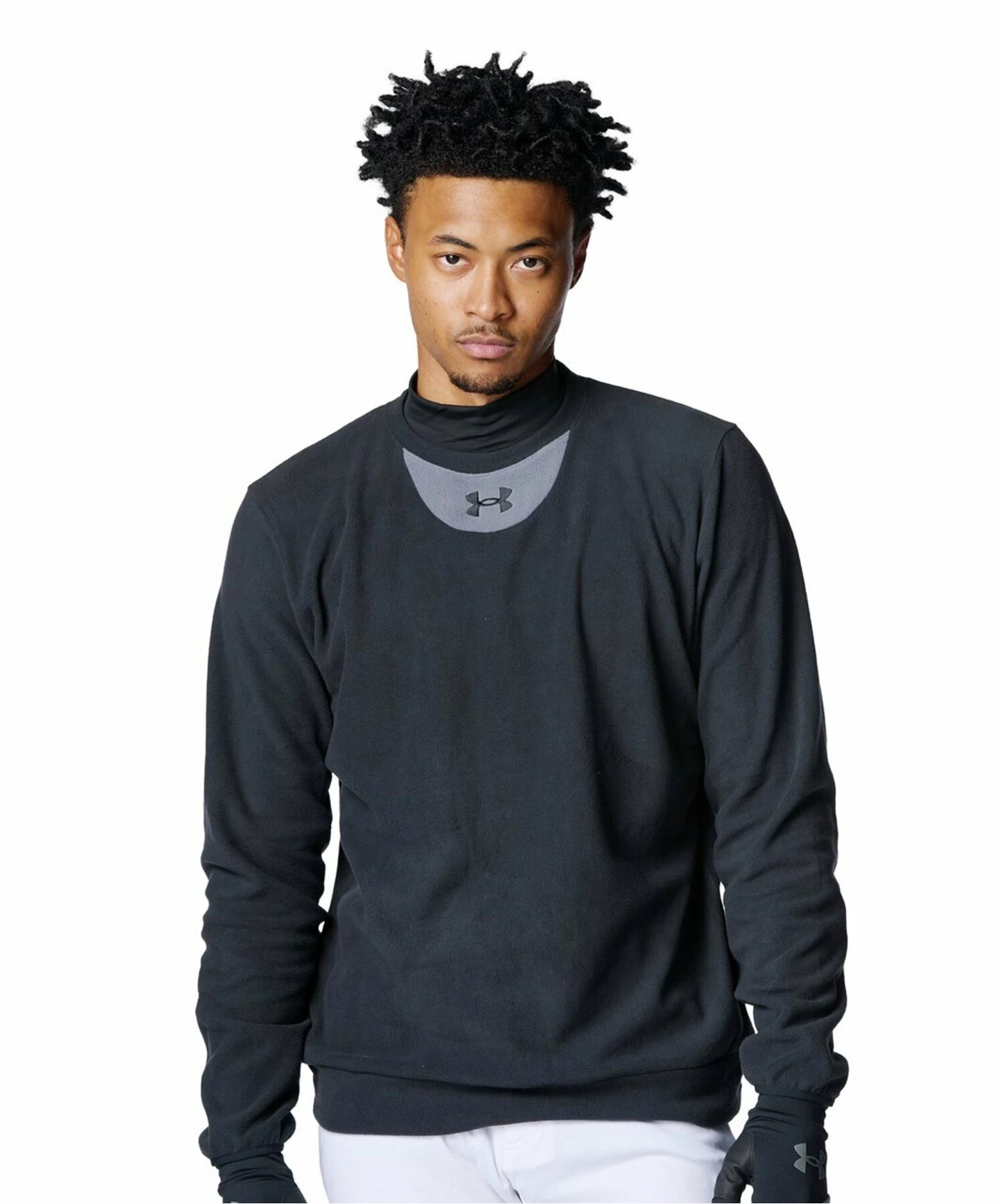 アンダーアーマー UNDER ARMOUR UA マイクロフリース クルー ベースボール メンズ 長袖 トレーナー フリース 6007969 秋冬 保温 ストレッチ ルーズフィット 野球 ブラック ネイビー トレーニングウェア スポーツウェア