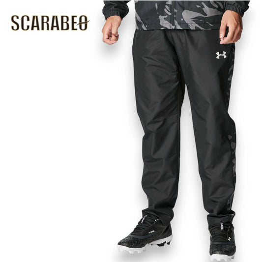 アンダーアーマー UNDER ARMOUR UA トリコット ウーブン パンツ ベースボール メンズ 6007974 ブラック 黒 撥水 裏起毛 トレーニングパンツ 防風 ルーズフィット スポーツウェア 秋冬 野球 ウインドパンツ