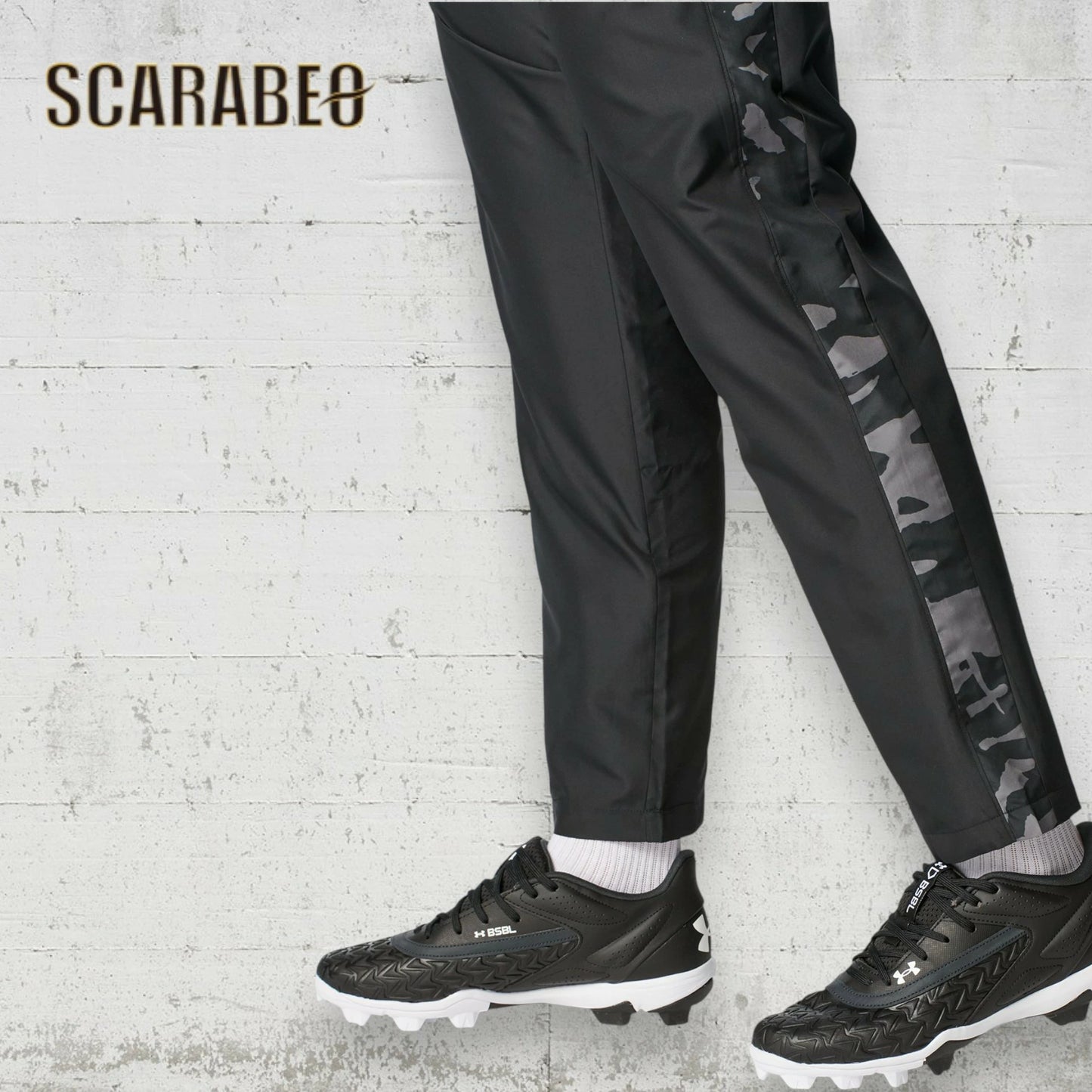 アンダーアーマー UNDER ARMOUR UA トリコット ウーブン パンツ ベースボール メンズ 6007974 ブラック 黒 撥水 裏起毛 トレーニングパンツ 防風 ルーズフィット スポーツウェア 秋冬 野球 ウインドパンツ