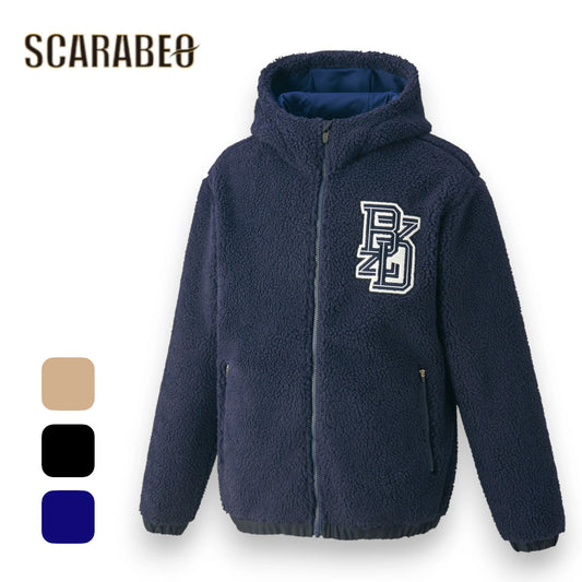 ZETT by BEAMS DESIGN フリースジャケット BOF73903 メンズ アウター ボア 裏起毛 保温 フリース ブラック ネイビー ベージュ ジェット ビームスデザイン bof73903