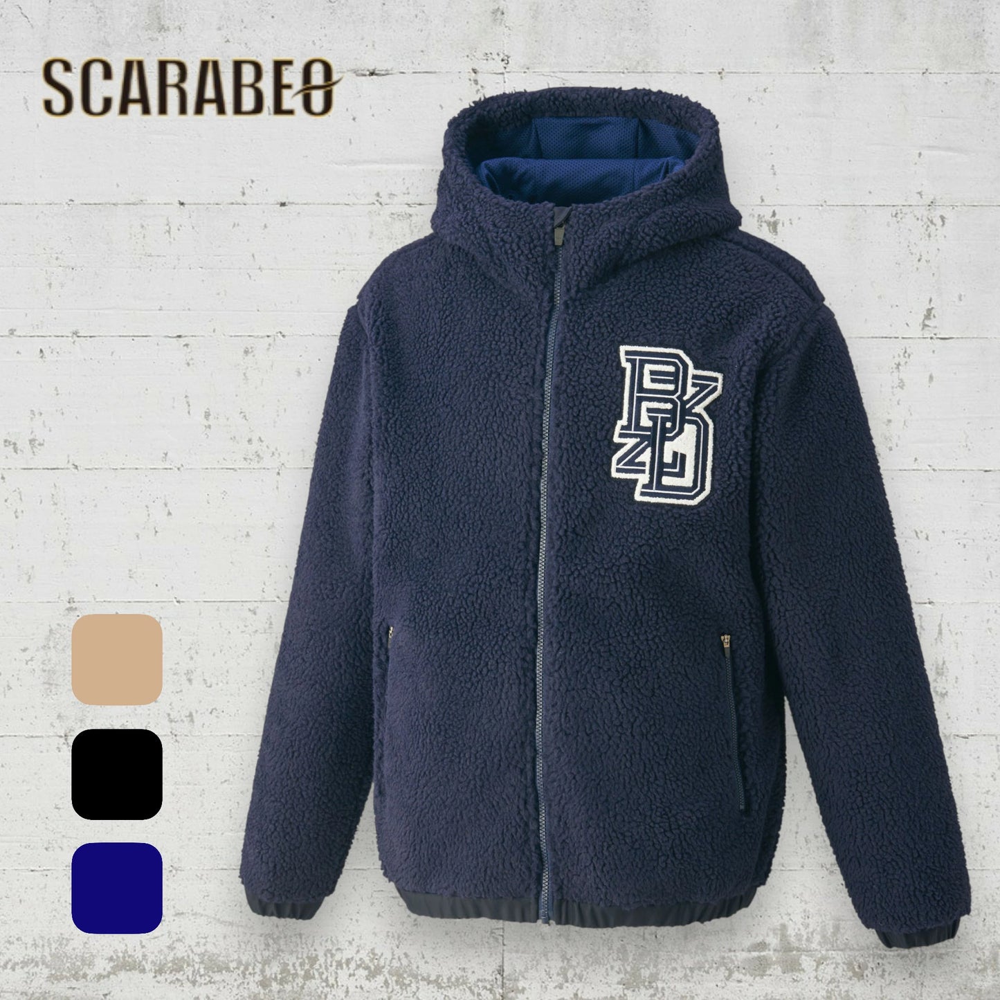 ZETT by BEAMS DESIGN フリースジャケット BOF73903 メンズ アウター ボア 裏起毛 保温 フリース ブラック ネイビー ベージュ ジェット ビームスデザイン bof73903