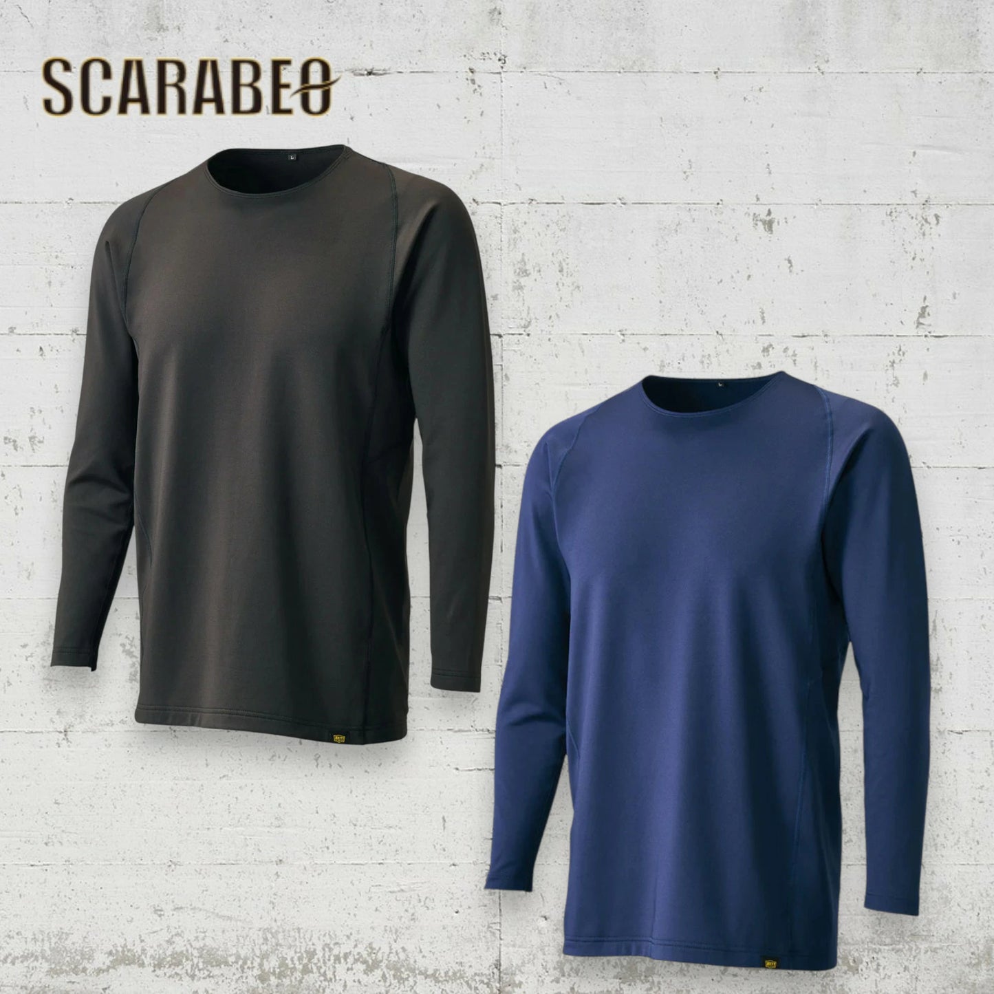 ZETT 裏起毛クルーネック長袖アンダーシャツ HEAT-Z BO8662 メンズ 保温 ストレッチ インナー ブラック ネイビー bo8662