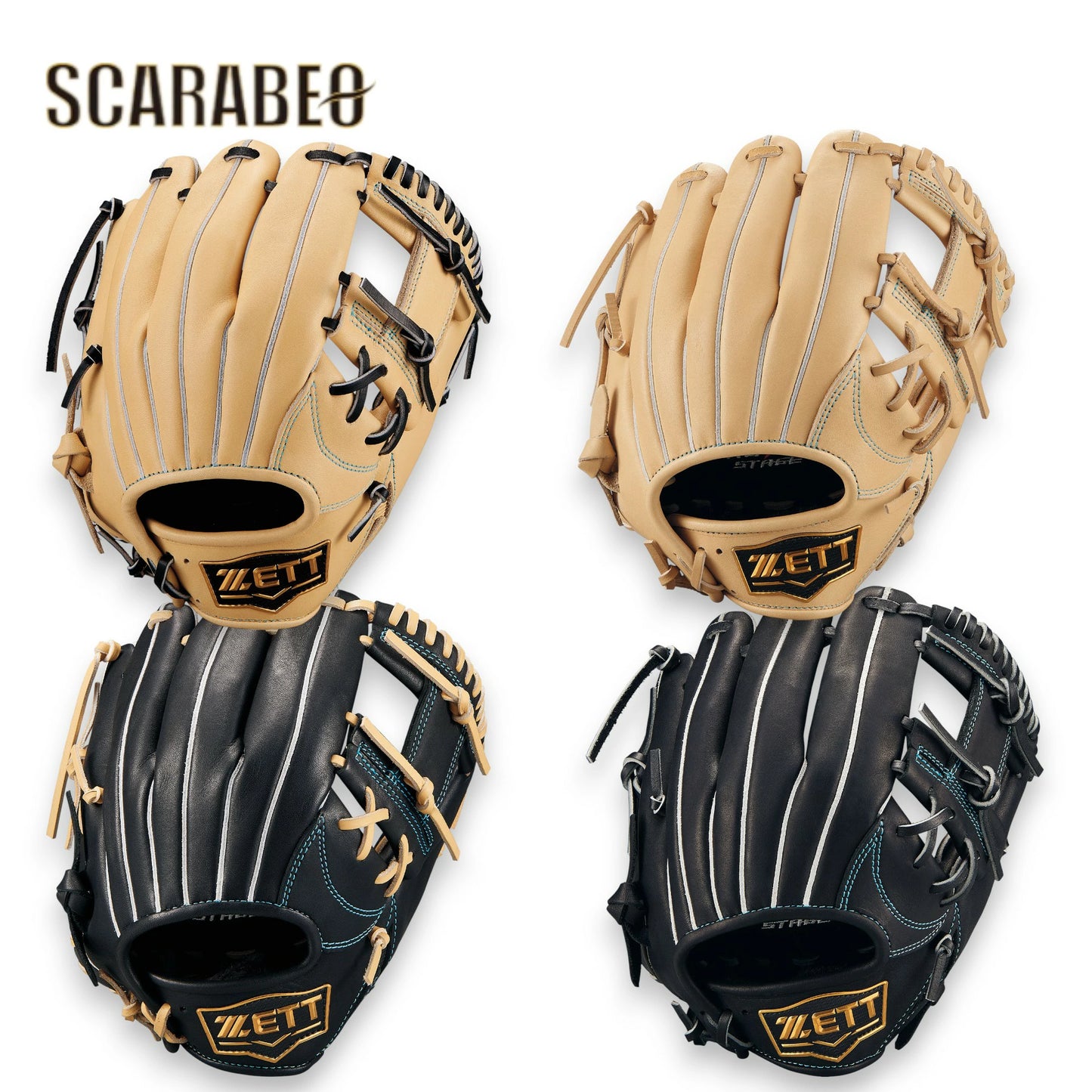 ゼット ZETT ジュニア 軟式グローブ 内野手用 少年野球 子供用 右投げ 牛革 BJGB71510F ブラック／ブラック×パステルブラウン／パステルブラウン／パステルブラウン×ブラック 2025年モデル bjgb71510f