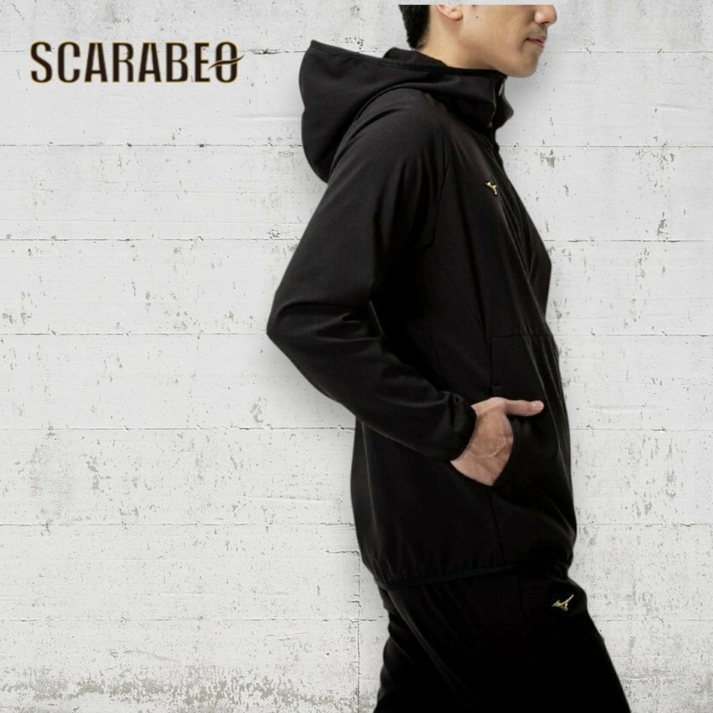 ミズノプロ 野球 テックシールド フーディ ストレッチ 防風 フルジップパーカー トレーニングウェア ブラック 09 M L O XO 12jecw7709