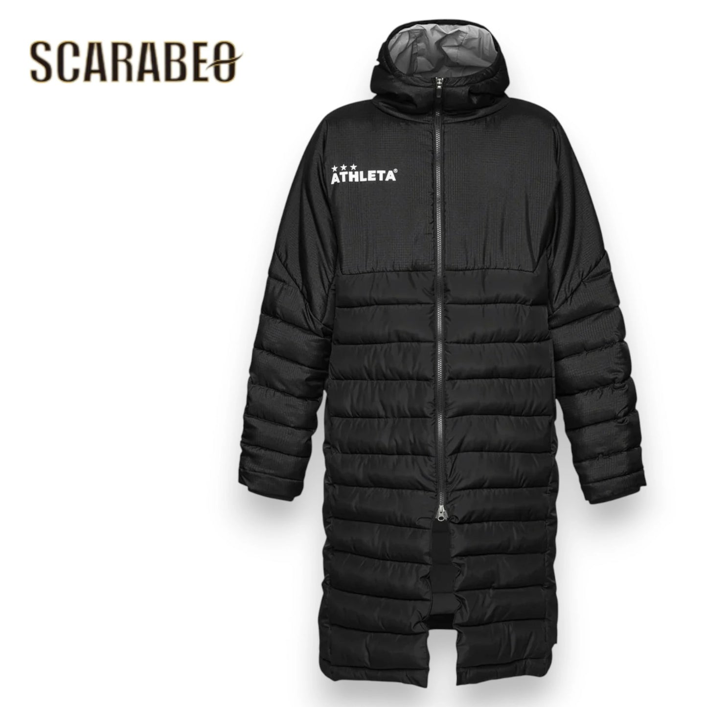 アスレタ ベンチコート ジュニア 中綿 ロングコート 防寒コート ロングベンチコート サッカー フットサル スポーツ観戦 ブラック 70 04167j ATHLETA Jr 04167j-70