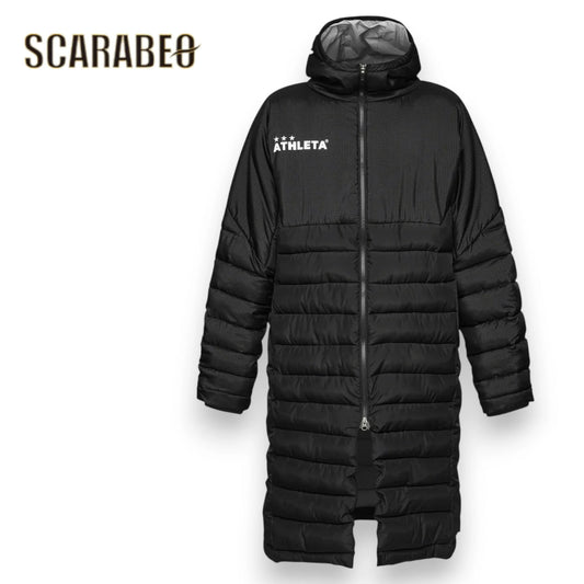 アスレタ ベンチコート ジュニア 中綿 ロングコート 防寒コート ロングベンチコート サッカー フットサル スポーツ観戦 ブラック 70 04167j ATHLETA Jr 04167j-70