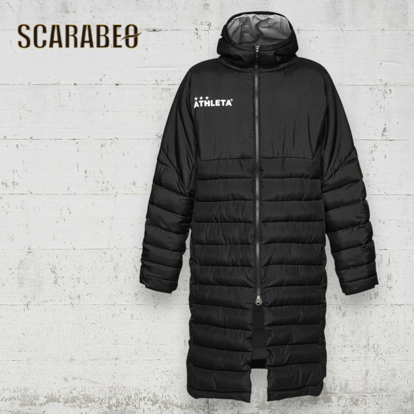 アスレタ ベンチコート ジュニア 中綿 ロングコート 防寒コート ロングベンチコート サッカー フットサル スポーツ観戦 ブラック 70 04167j ATHLETA Jr 04167j-70